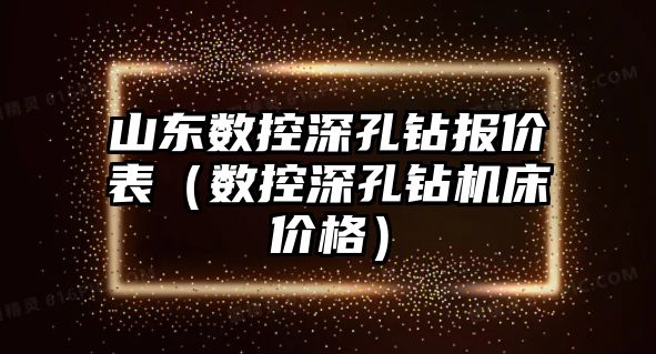 山東數控深孔鉆報價表（數控深孔鉆機床價格）