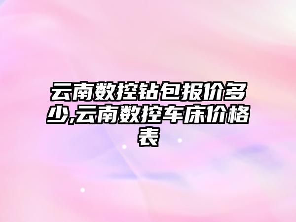 云南數控鉆包報價多少,云南數控車床價格表