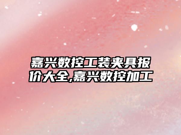 嘉興數(shù)控工裝夾具報價大全,嘉興數(shù)控加工