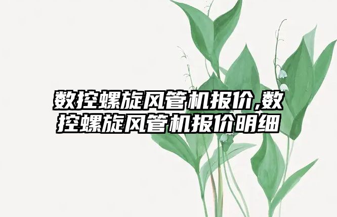 數控螺旋風管機報價,數控螺旋風管機報價明細