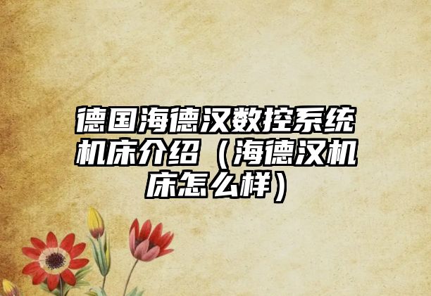 德國海德漢數控系統機床介紹（海德漢機床怎么樣）