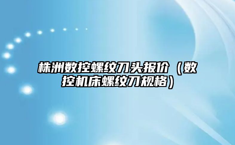 株洲數控螺紋刀頭報價（數控機床螺紋刀規格）