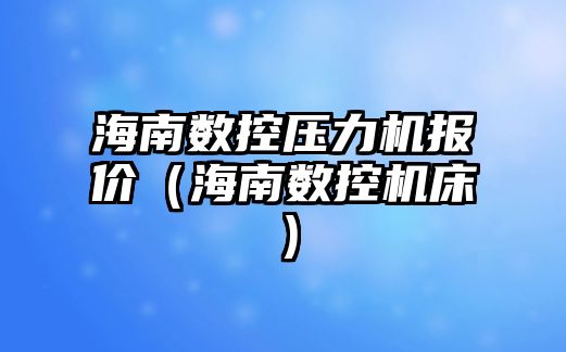 海南數控壓力機報價（海南數控機床）