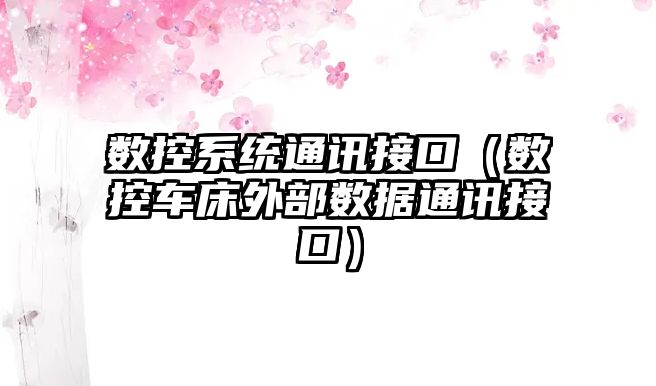 數控系統通訊接口（數控車床外部數據通訊接口）