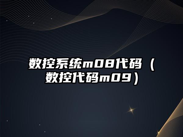 數控系統m08代碼（數控代碼m09）