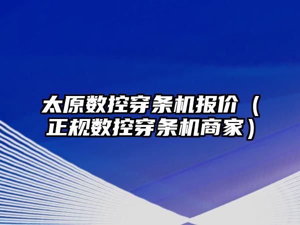 太原數控穿條機報價（正規數控穿條機商家）